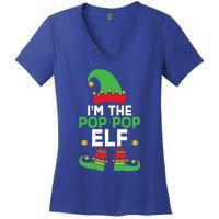 IM The Pop Pop Elf Funny Holiday Grandpa Matching Christmas Gift Women's V-Neck T-Shirt