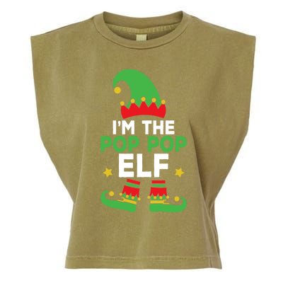 IM The Pop Pop Elf Funny Holiday Grandpa Matching Christmas Gift Garment-Dyed Women's Muscle Tee