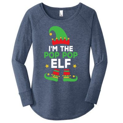 IM The Pop Pop Elf Funny Holiday Grandpa Matching Christmas Gift Women's Perfect Tri Tunic Long Sleeve Shirt