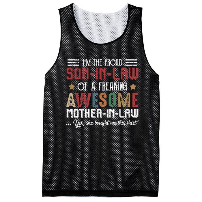 Im The Proud Son In Law Of A Freaking Awesome Mother In Law Mesh Reversible Basketball Jersey Tank