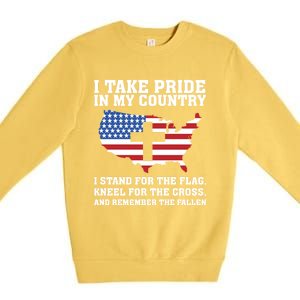 I Take Pride In My Country I Stand For The Flag American Gift Premium Crewneck Sweatshirt