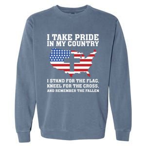 I Take Pride In My Country I Stand For The Flag American Gift Garment-Dyed Sweatshirt