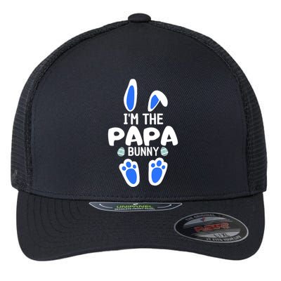 Im The Papa Bunny Humor Easter Day Gift For Dad Tee Gift Flexfit Unipanel Trucker Cap