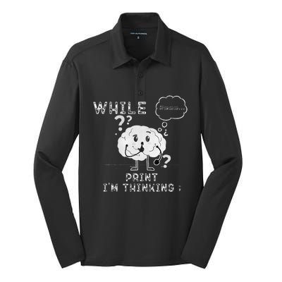 IM Thinking Programmers Funny Geek Coder Outfit Silk Touch Performance Long Sleeve Polo