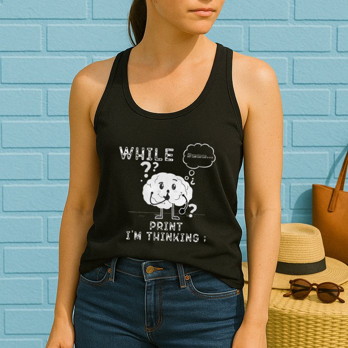 IM Thinking Programmers Funny Geek Coder Outfit Women's Racerback Tank