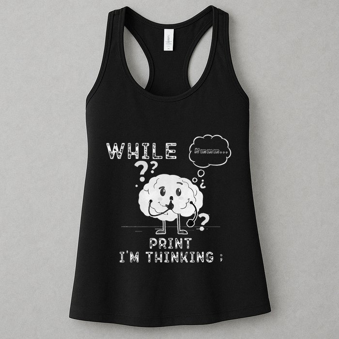 IM Thinking Programmers Funny Geek Coder Outfit Women's Racerback Tank
