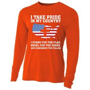 I Take Pride In My Country I Stand For The Flag American Meaningful Gift Cooling Performance Long Sleeve Crew