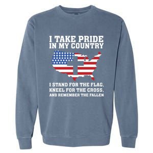 I Take Pride In My Country I Stand For The Flag American Meaningful Gift Garment-Dyed Sweatshirt