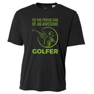 I'm The Proud Dad Of An Awesome Golfer Gift For Dad Father's Day Cooling Performance Crew T-Shirt