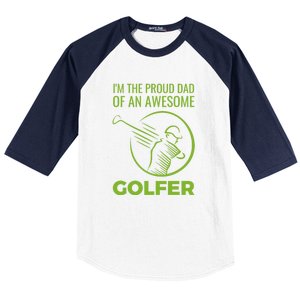 I'm The Proud Dad Of An Awesome Golfer Gift For Dad Father's Day Baseball Sleeve Shirt