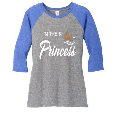 I'm Their Princess Funny Couple Matching Family Meaningful Gift Women's Tri-Blend 3/4-Sleeve Raglan Shirt