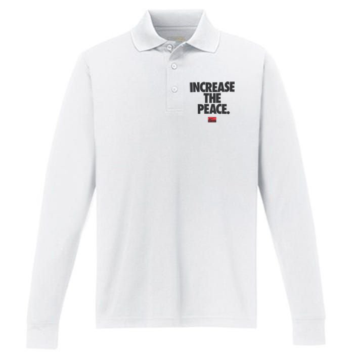 Increase The Peace Performance Long Sleeve Polo