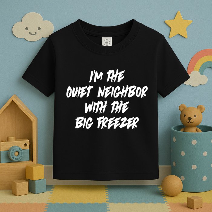 Im The Quiet Neighbor With The Big Freezer Funny Halloween Toddler T-Shirt