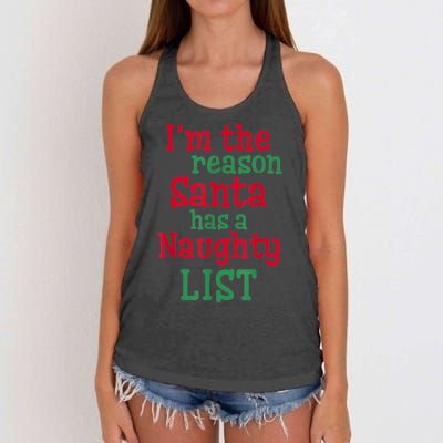 I'm The Reason Santa Has A Naughty List Women's Knotted Racerback Tank