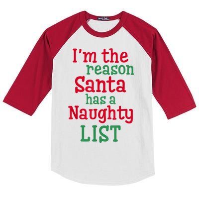 I'm The Reason Santa Has A Naughty List Kids Colorblock Raglan Jersey