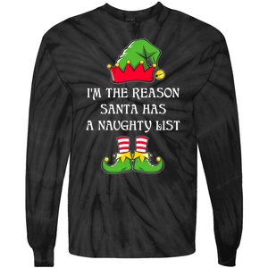 IM The Reason Santa Has A Naughty List Christmas Elf Lovers Tie-Dye Long Sleeve Shirt