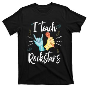 I Teach Rock Stars Rock Music Teacher T-Shirt