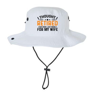 I Thought Retired But Now I Just Work For My Wife Retiret Gift Legacy Cool Fit Booney Bucket Hat