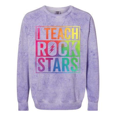 I Teach Rockstars Funny Music Teacher Back To School Colorblast Crewneck Sweatshirt