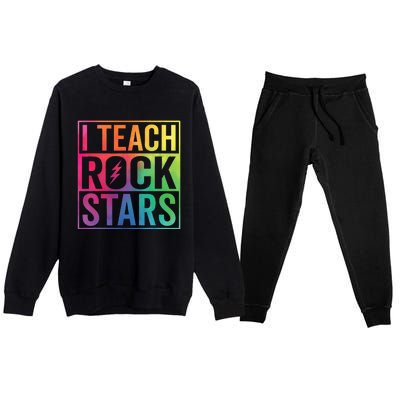 I Teach Rockstars Funny Music Teacher Back To School Premium Crewneck Sweatsuit Set