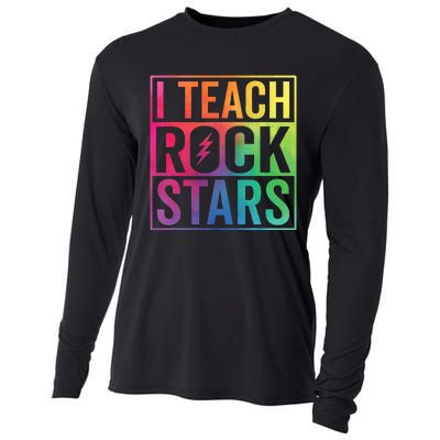 I Teach Rockstars Funny Music Teacher Back To School Cooling Performance Long Sleeve Crew