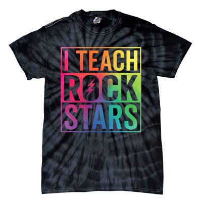 I Teach Rockstars Funny Music Teacher Back To School Tie-Dye T-Shirt