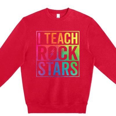 I Teach Rockstars Funny Music Teacher Back To School Premium Crewneck Sweatshirt