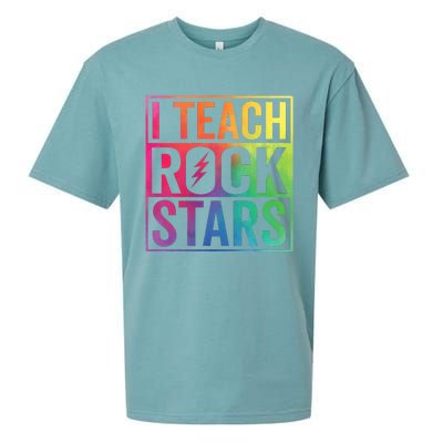 I Teach Rockstars Funny Music Teacher Back To School Sueded Cloud Jersey T-Shirt