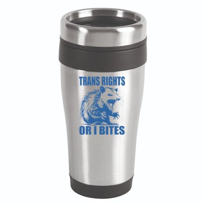Inclusive Tran Rights Or I Bites 16oz Travel Tumbler