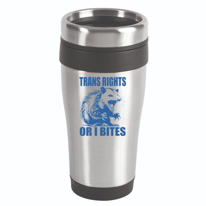 Inclusive Tran Rights Or I Bites 16oz Travel Tumbler