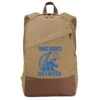 Inclusive Tran Rights Or I Bites Cotton Canvas Backpack