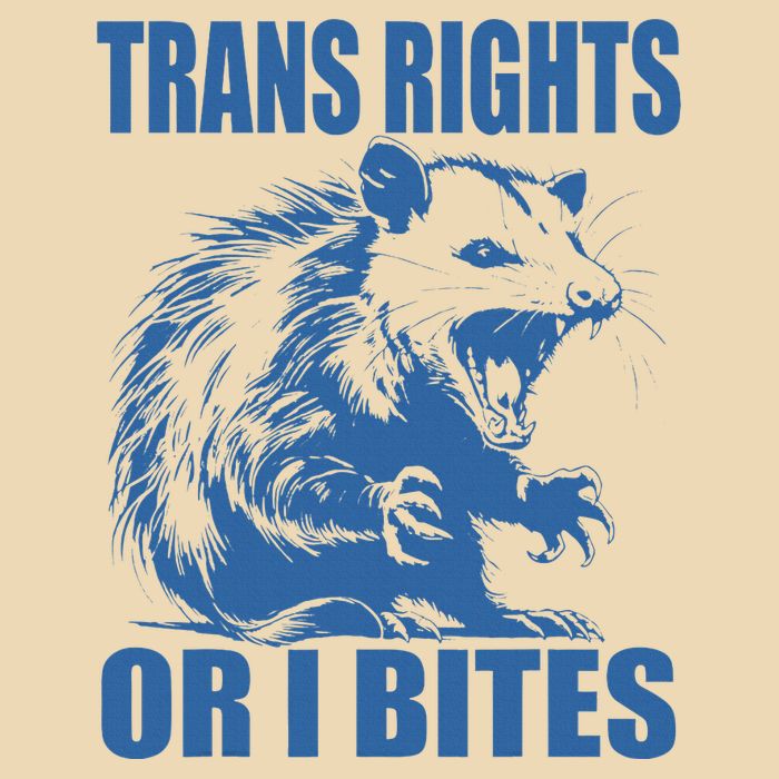 Inclusive Tran Rights Or I Bites Drawstring Bag