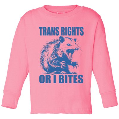 Inclusive Tran Rights Or I Bites Toddler Long Sleeve Shirt