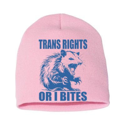 Inclusive Tran Rights Or I Bites Short Acrylic Beanie