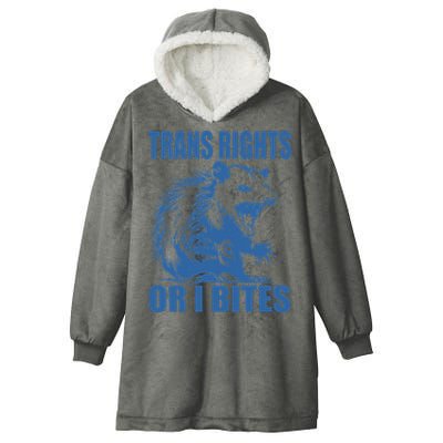 Inclusive Tran Rights Or I Bites Hooded Wearable Blanket