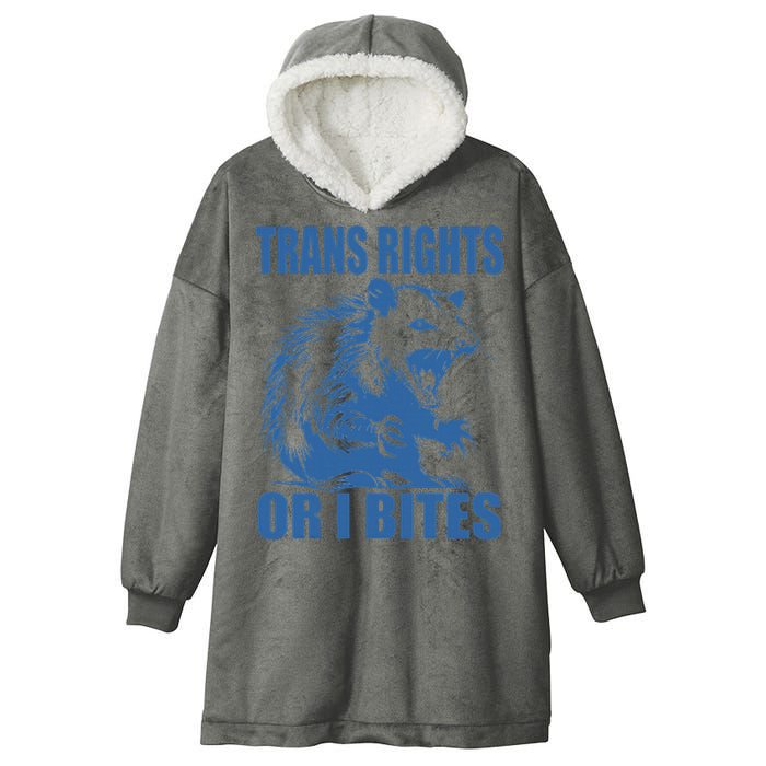 Inclusive Tran Rights Or I Bites Hooded Wearable Blanket