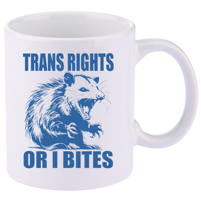 Inclusive Tran Rights Or I Bites 11oz C Handle Ceramic Mug