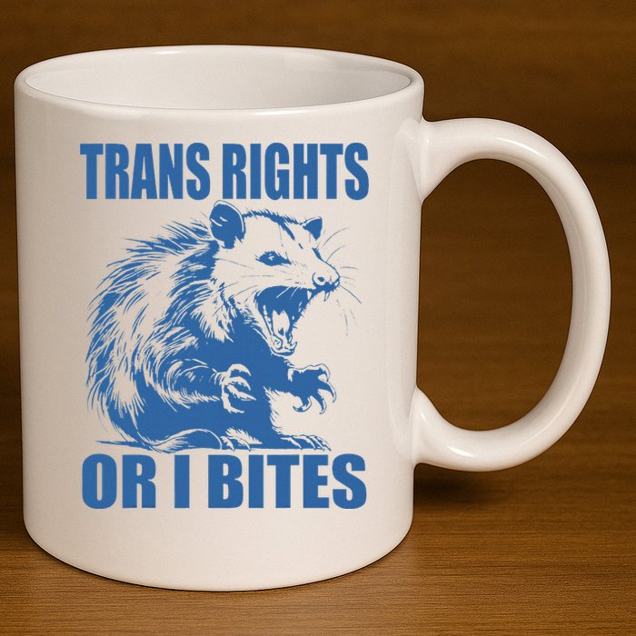 Inclusive Tran Rights Or I Bites 11oz C Handle Ceramic Mug