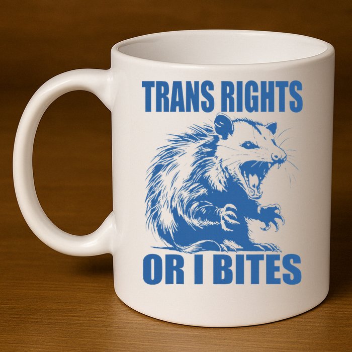 Inclusive Tran Rights Or I Bites 11oz C Handle Ceramic Mug