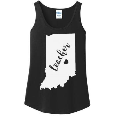 Indiana Teacher Red For Ed Public School Ladies Essential Tank