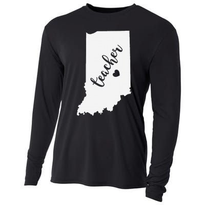 Indiana Teacher Red For Ed Public School Cooling Performance Long Sleeve Crew