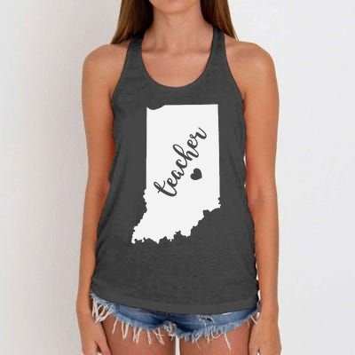 Indiana Teacher Red For Ed Public School Women's Knotted Racerback Tank