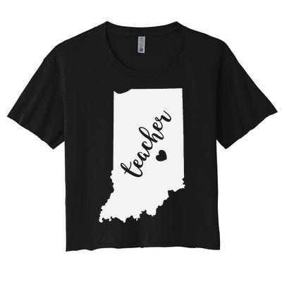 Indiana Teacher Red For Ed Public School Women's Crop Top Tee