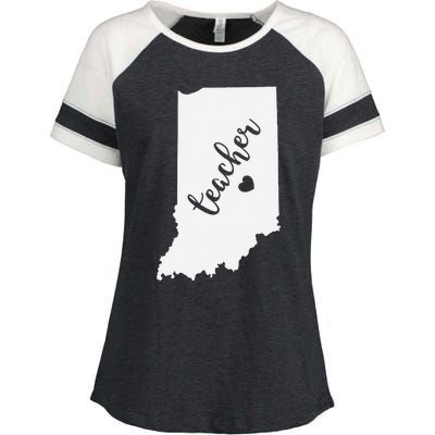 Indiana Teacher Red For Ed Public School Enza Ladies Jersey Colorblock Tee