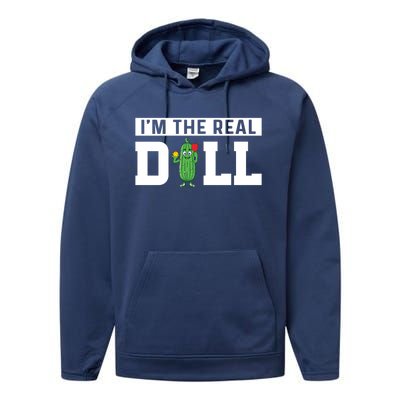 IM The Real Dill Funny Pickleball Funny Paddleball Meaningful Gift Performance Fleece Hoodie