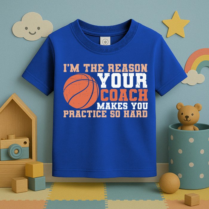 I'm The Reason Your Coach Makes You Practice So Hard Basketball Toddler T-Shirt