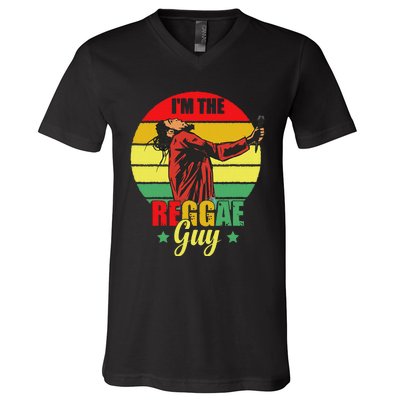 IM The Reggae Guy Rasta Love Caribbean Music Reggae V-Neck T-Shirt