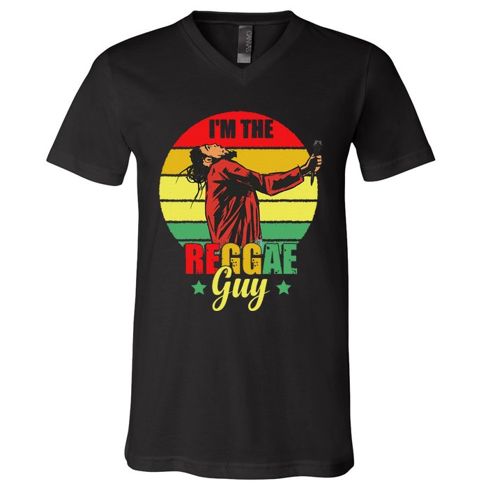 IM The Reggae Guy Rasta Love Caribbean Music Reggae V-Neck T-Shirt