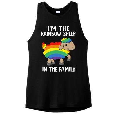 Im The Rainbow Sheeps In The Family Lgbtq Pride Ladies PosiCharge Tri-Blend Wicking Tank