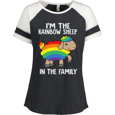 Im The Rainbow Sheeps In The Family Lgbtq Pride Enza Ladies Jersey Colorblock Tee